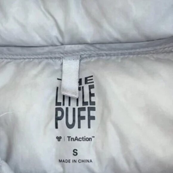 Aritzia TNA The Little Puff Down Hooded Winter Jacket Coat Chrome Silver Small - Picture 4 of 5